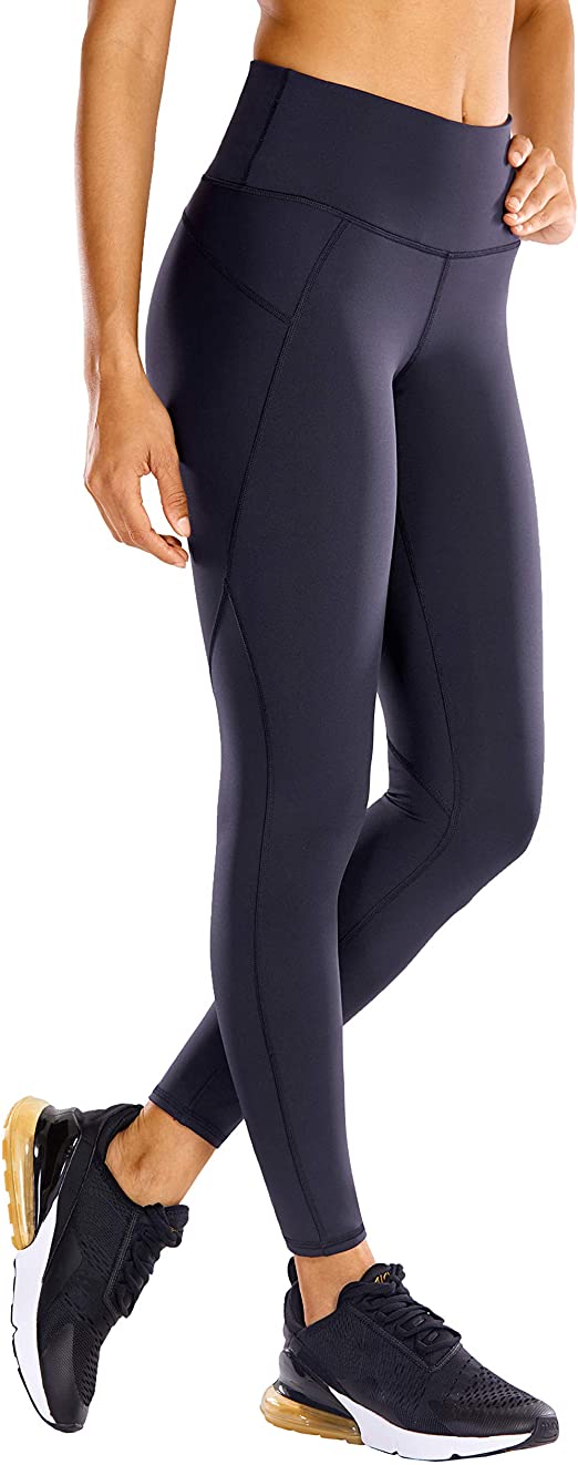 CRZ YOGA Non See-Through Compression Leggings for Women Hugged Feeling 7/8 Workout Leggings Running Tights-25 Inches