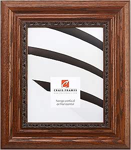 Craig Frames 81373100 18 by 24-Inch Picture Frame, Solid Wood, Ornate Detail, 2.75-Inch Wide, Oak Brown