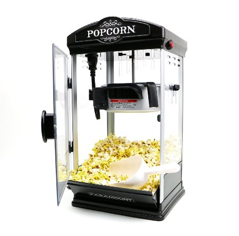 Popcorn Maker Machine by Paramount - New 8oz Capacity Hot-Oil Popper [Color: Black]