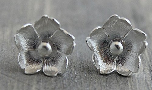 Flower Floral Stud Earrings in 925 Sterling Silver for Her