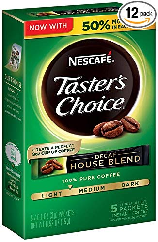 Nescafe Taster's Choice Decaf Instant Coffee, House Blend (Pack of 12)
