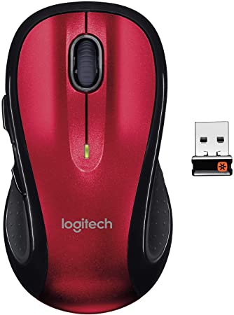 Logitech M510 Wireless Computer Mouse – Comfortable Shape with USB Unifying Receiver, with Back/Forward Buttons and Side-to-Side Scrolling, Red