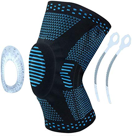 Knee Brace Compression Sleeve with Side Stabilizers & Patella Gel Pads Knee Support Protector for Running, Basketball, Weight Lifting, Gym,Eniscus Tear Arthritis Sports Joint Pain Relief