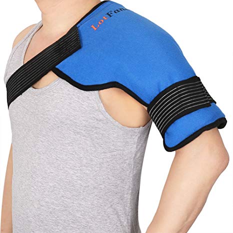 Ice Pack with Shoulder Wrap, LotFancy Hot Cold Therapy Compress, Reusable Heating Cooling Gel Pack for Shoulder, Back, Knee, Hip, Pain Relief for Sport Injuries, Swelling, Aches, Sprain, Inflammation