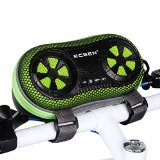 ECEEN Wireless Bluetooth Speaker - Bicycle Speaker Case with Hands-Free Speakerphone Calls and Rechargeable 4000mAh Power Bank Charge For iPods Cell Phones Android Devices and MP3 Players Green