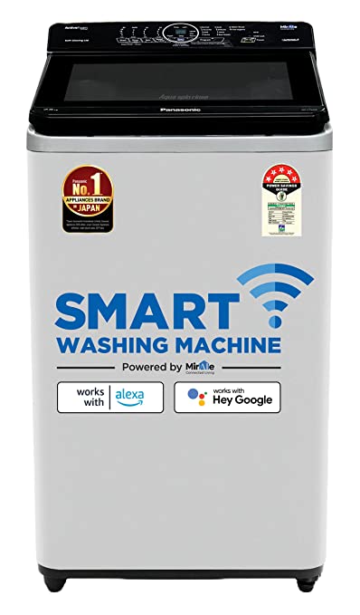 Panasonic 7.5 Kg Wifi  Fully-Automatic Top Loading Smart Washing Machine (NA-F75A10MRB, Middle Free Silver, Compatible with Alexa)