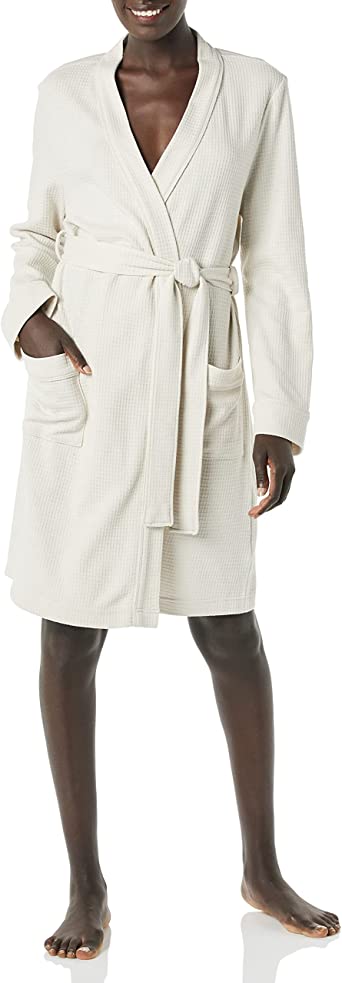 Amazon Essentials Women's Lightweight Waffle Mid-Length Robe