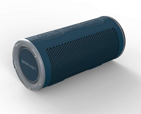 Braven 604202612 BRV-360 - Waterproof Portable Speaker - Bluetooth Wireless Technology - 360 Degree Speaker - Blue