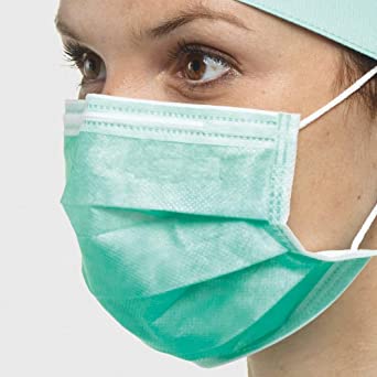 EVERBUY ® Pack of 10 - Surgical Face Masks - Sealed Bag - Medical Surgical Mask available in the UK - Blue or Green