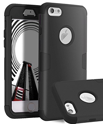 iPhone 6 Case, iPhone 6s Case, TOPSKY Three Layer Heavy Duty High Impact Resistant Hybrid Protective Cover Case For iPhone 6 and iPhone 6S (Only For 4.7"), Black