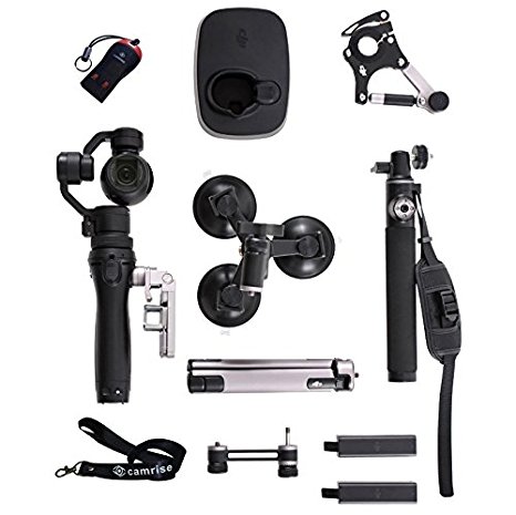 Osmo with Sport Accessory Kit, Includes 2 Batteries, FlexMic, Extension Rod,Bike Mount,Tripod,Vehicle Mount, Straight Extension Arm, Osmo Base, Camrise Lanyard and Camrise USB Reader