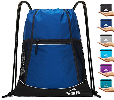 Venture Pal Packable Sport Gym Drawstring Sackpack Backpack Bag with Wet Pocket for Men,Women,Kids-8 Colors