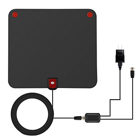 SMALLRT Mini TV Antenna Digital HDTV Antenna 50 Mile Range with Detachable Amplifier Signal Booster and 16ft Coaxial cable