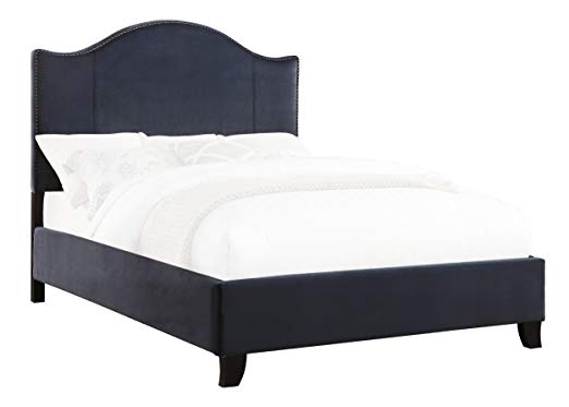 Lexicon Dorian Upholstered Bed, Queen, Navy Velvet