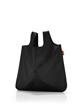reisenthel Mini Maxi Shopper, Packable Reusable Shopping Tote with Carrying Pouch and Clip, Black