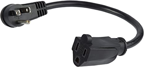 StarTech.com 1 ft Flat Extension Cord - NEMA 5-15R to NEMA Right-Angle 5-15P Power Cable - Low Profile Extension Cord - Right Angle Power Cord (PAC101R1)