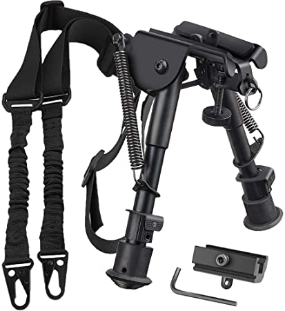 CVLIFE Bipod & Sling Combo with Picatinny Adapter Mount for 20mm Rail