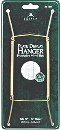 Tripar Plate Hanger Clear Plastic Coated Adjusts10" To 14" Dia. Carded