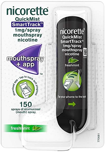 Nicorette QuickMist SmartTrack Mouth Spray, Freshmint Flavour, Nicorette Quickmist Nicotine Spray, 1 mg