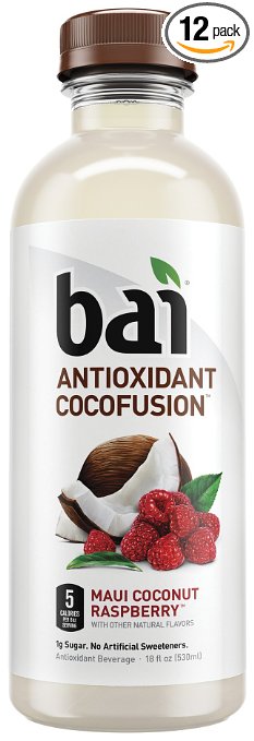 Bai Cocofusions Maui Coconut Raspberry, Antioxidant Infused Beverage, 18 Fl. Oz. Bottles (Pack of 12)