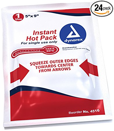 Dynarex Instant Hot Pack, 5 Inches X 9 Inches, 24-Count