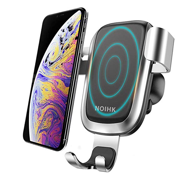 NOIHK Wireless Car Charger,10W QI Gravity Car Mount Air Vent Phone Holder,Fast Charge Compatible Samsung Galaxy S9/S9 /S8/S7,Compatible iPhone Xs/MAX/XR,iPhone X,8/8Plus Qi Enabled Devices
