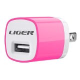 Wall Charger Liger Universal USB Wall Charger Made for Iphone 6 5 5s 5c 4S Ipad 2 3 4 Ipad Mini Ipod Touch Ipod Nano Samsung Galaxy S5 S4 S3 Note 2 3 And Most Android Phons Pink