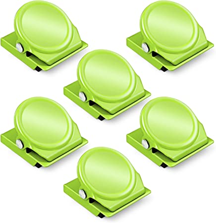 Grtard 6 Pack Magnetic Clips Heavy Duty, Fridge Magnets Clips, Strong Magnets for Whiteboard, Refrigerator, Home, School, Office (Green)