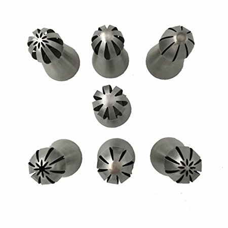 StarSide 7 Pcs New Ball Russian Stainless Steel Tips Icing Piping Nozzles DIY Baking Tools Small Torch for Decoration Cupcake Fondant Cake