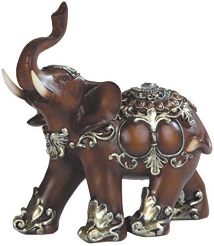 George S. Chen Imports SS-G-88098 Thai Elephant Wood Like Design Figurine, 6"