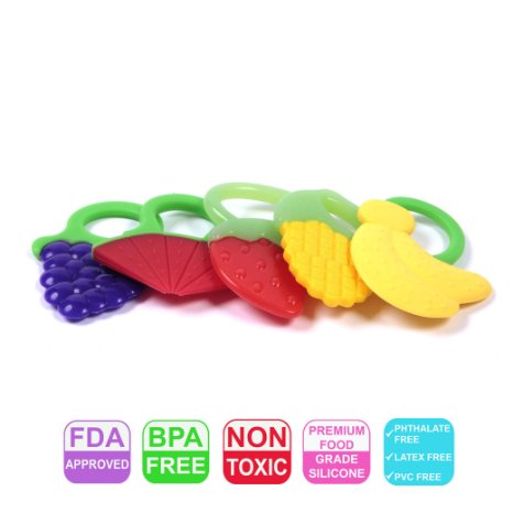 Mammas Club Baby Fruit Teether Toys, 5 Pack