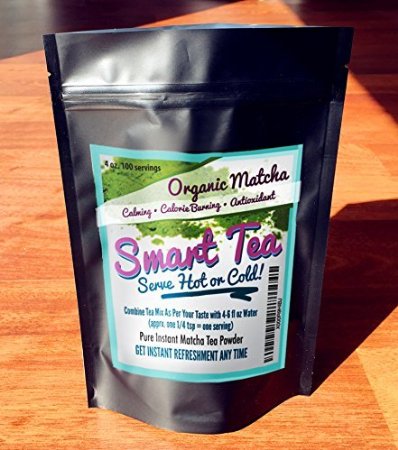 Organic Matcha Green Tea Powder - 100 Pure Ground Matcha Tea - No Fillers Additives or Artificial Ingredients of Any Kind 4 Oz - Appx 100 Servings