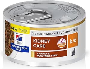 Hill's Science Diet k/d Kidney Care Canned cat Food 12/2.9 oz (Chicken and Vegetable Stew)