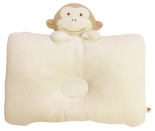 (Peekaboo Monkey) Organic Cotton Baby Protective Sleeping Pillow.from Newborn Prevent From Flat Head.natural Organic