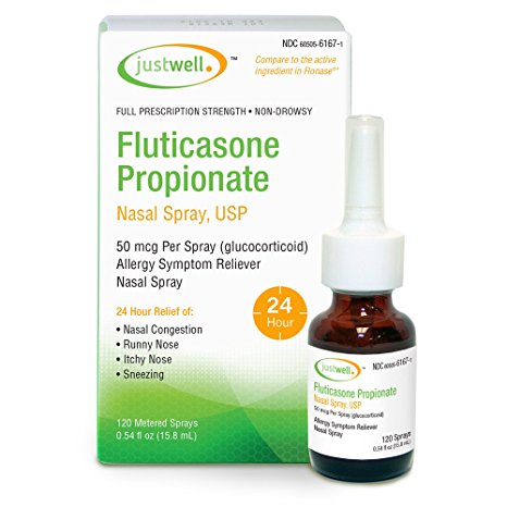 Fluticasone Propionate Just Well Allergy Relief 120 MD Nasal Spray, 0.54 Fluid Ounce