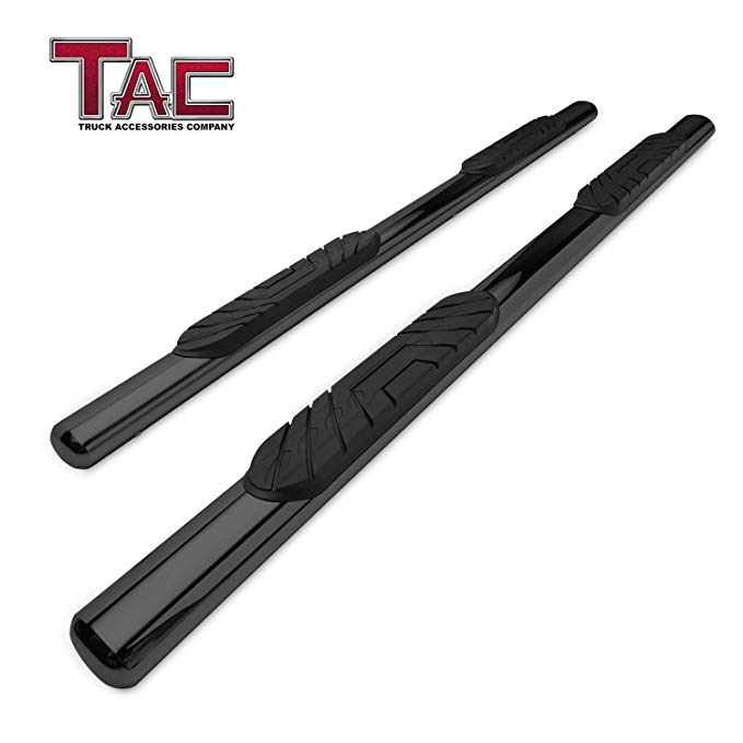 TAC Side Steps Fit 2005-2019 Toyota Tacoma Access Cab Truck Pickup 4” Oval Black Side Bars Nerf Bars Step Rails Running Boards Off Road Exterior Accessories (2 Pieces Running Boards)