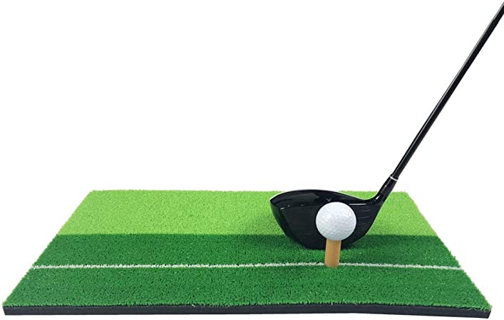 MAZEL Portable Golf Hitting Mat - Mini Residential Practice Mat with Rubber Tee Holder & Ball, Great Golf Training Aid for Indoor Outdoor & Backyard