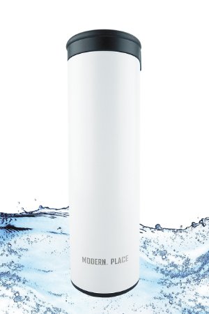 Modern.Place Coffee Thermos Insulated Stainless Steel Water Sports Bottle Vacuum Insulated Tumbler, Capacity: 450 ml 15.2 oz (White)
