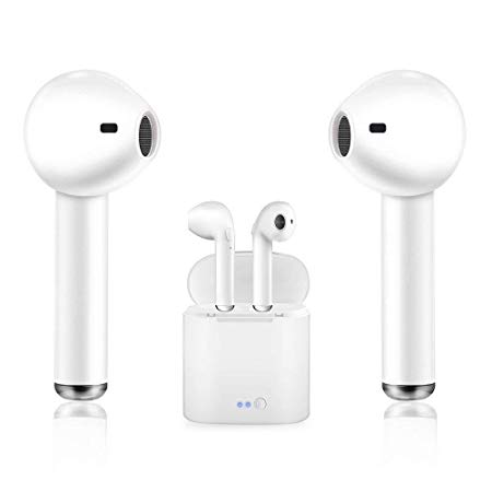 GEJIN Bluetooth Earbuds,Headphones Stereo in-Ear Earphones Hands Free Noise Cancelling for Phone X 8 8plus 7 7plus 6S Samsung Galaxy S7 S8 iOS Android Smart Phones.