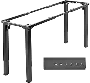 VIVO 4-Leg Dual Motor Electric Stand Up Desk Frame for 46 to 84 Inch Table Tops, Frame Only, Height Adjustable DIY Memory Workstation, Black, DESK-E4B