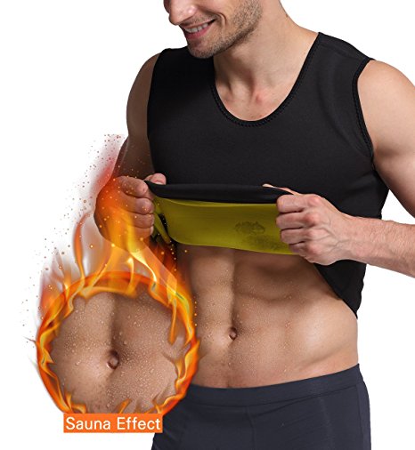 Rdfmy Men's Hot Sweat Body Shaper Workout Tank Top Slimming Vest Weight Loss Shapewear Neoprene No Zipper