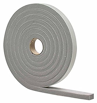 MD 02295 1/2-Inch X 3/8-Inch X 10-Feet High Density Foam Tape with Adhesive Closed Cell, Gray