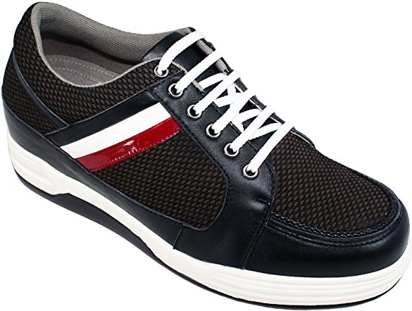 TOTO - F51052 - 3 Inches Taller - Height Increasing Elevator Shoes-Black Lace-up Casual