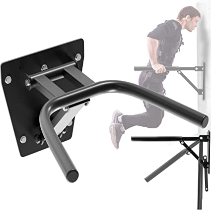 Senshi Japan 𝗙𝗢𝗟𝗗𝗔𝗕𝗟𝗘 Wall Mounted Dip Station - Folding Wall Parallettes Bar For Calisthenics, Bodyweight and Weighted Dips, Pullups - Perfect For Home Gyms, Garages, Gardens, Etc.