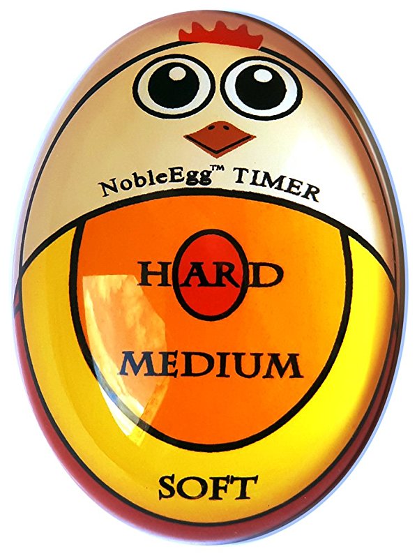 NobleEgg Timer | Soft Hard Boiled Egg Timer Color Changing Red Yellow Orange Indicate Eggs Boiling Stages: Soft Medium Hard Boiled | Retail Box | Nontoxic | No BPA BPS BPF, Certified