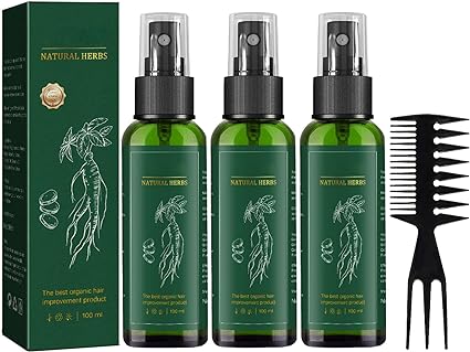 Kortin Red Ginseng Hair Regeneration Spray, KORTIN RedGinseng HairRegeneration Serum Spray, Natural Nourishing Hair Scalp Spray, Ginger Hair Growth Spray Serum for Men Women (3pcs)