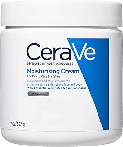 CeraVe Moisturising Cream for Dry to Very Dry Skin 562ml, Face and Body Moisturiser with Hyaluronic Acid and 3 Essential Ceramides, CeraVe Face and Body Cream