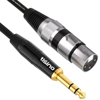 Tisino XLR auf Klinke 6,3, XLR-Buchse auf 6,3 mm Klinken Stereo Mikrofonkabel Symmetrisches Signalverbindungskabel- 3M