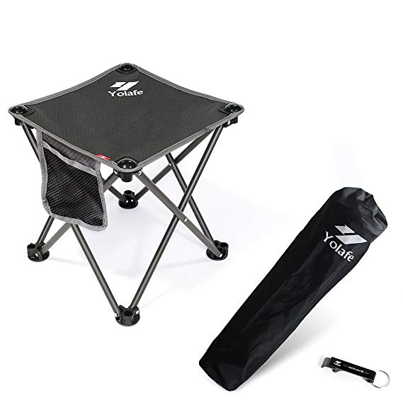 Folding Camping Stool, Portable Chair for Camping Fishing Hiking Gardening and Beach, Camping Seat with Black Bag (1 Piece)