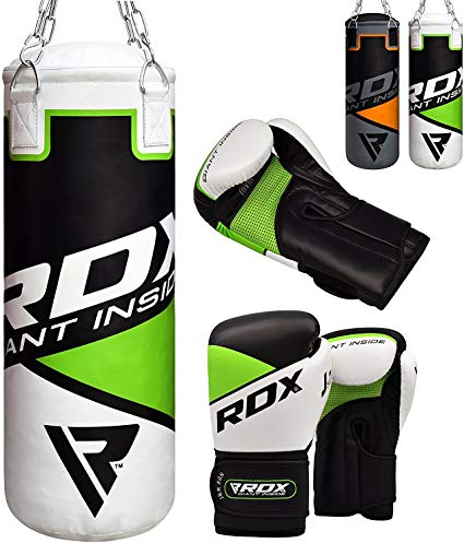 RDX Kids Punch Bag Filled Set Junior Kick Boxing 2FT Heavy MMA Training Youth Gloves Punching Mitts Muay Thai Martial Arts